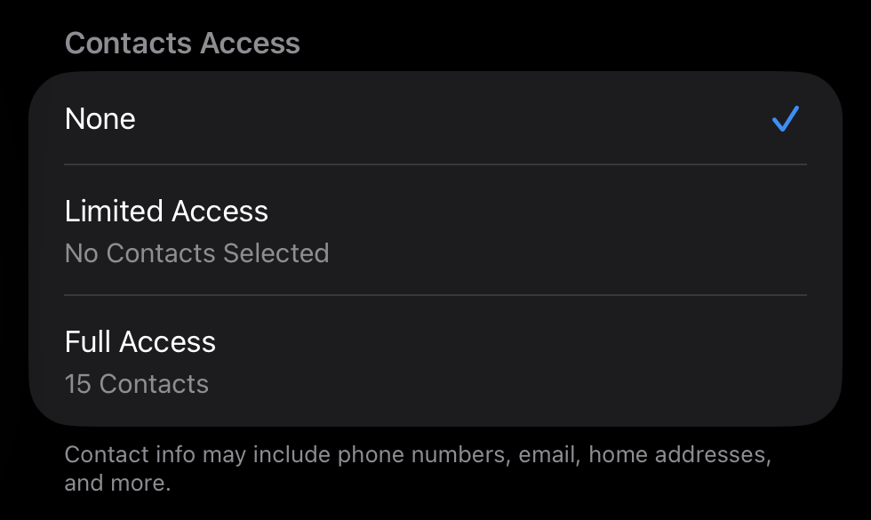 Contact Permissions