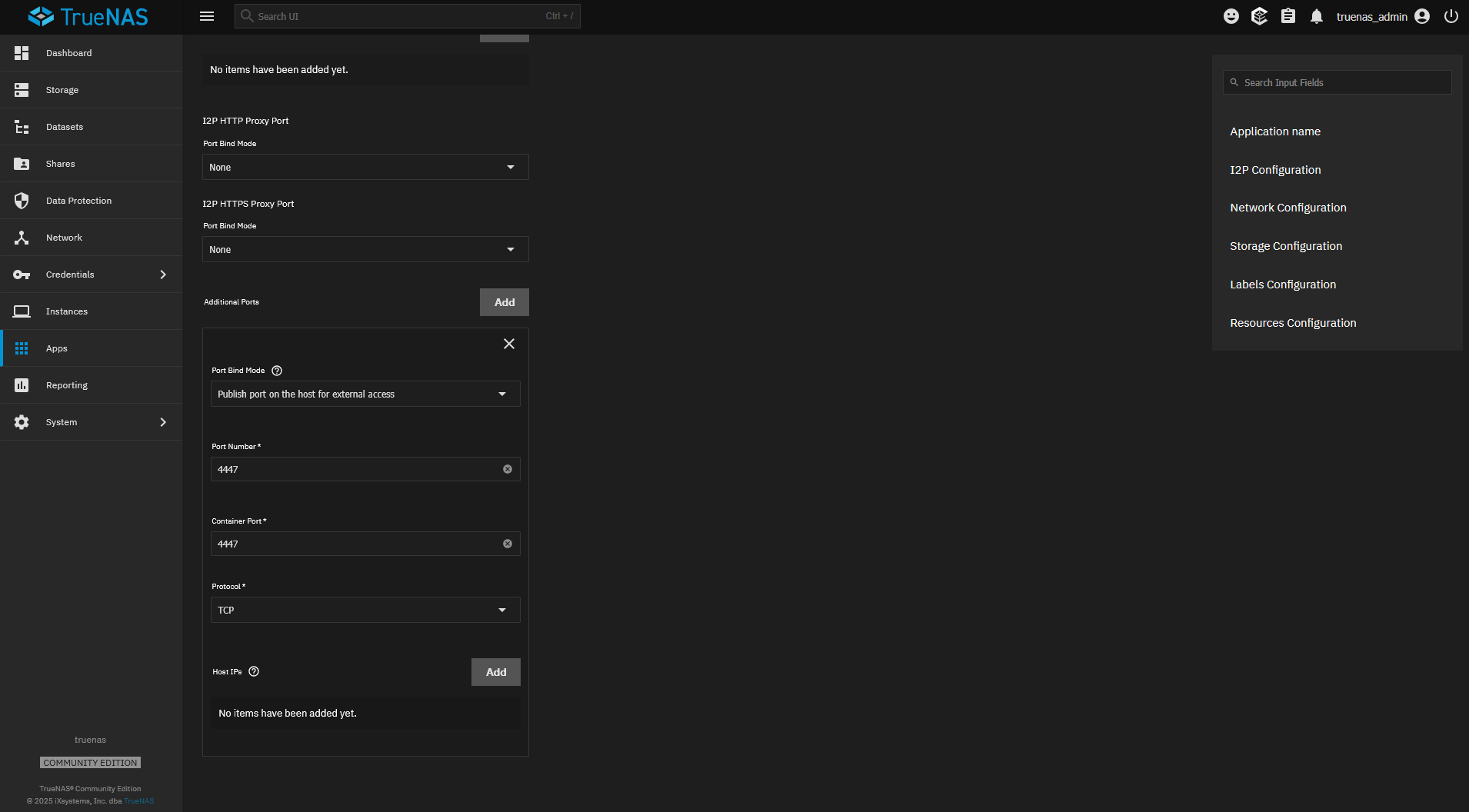 Screenshot showing the I2P installation settings