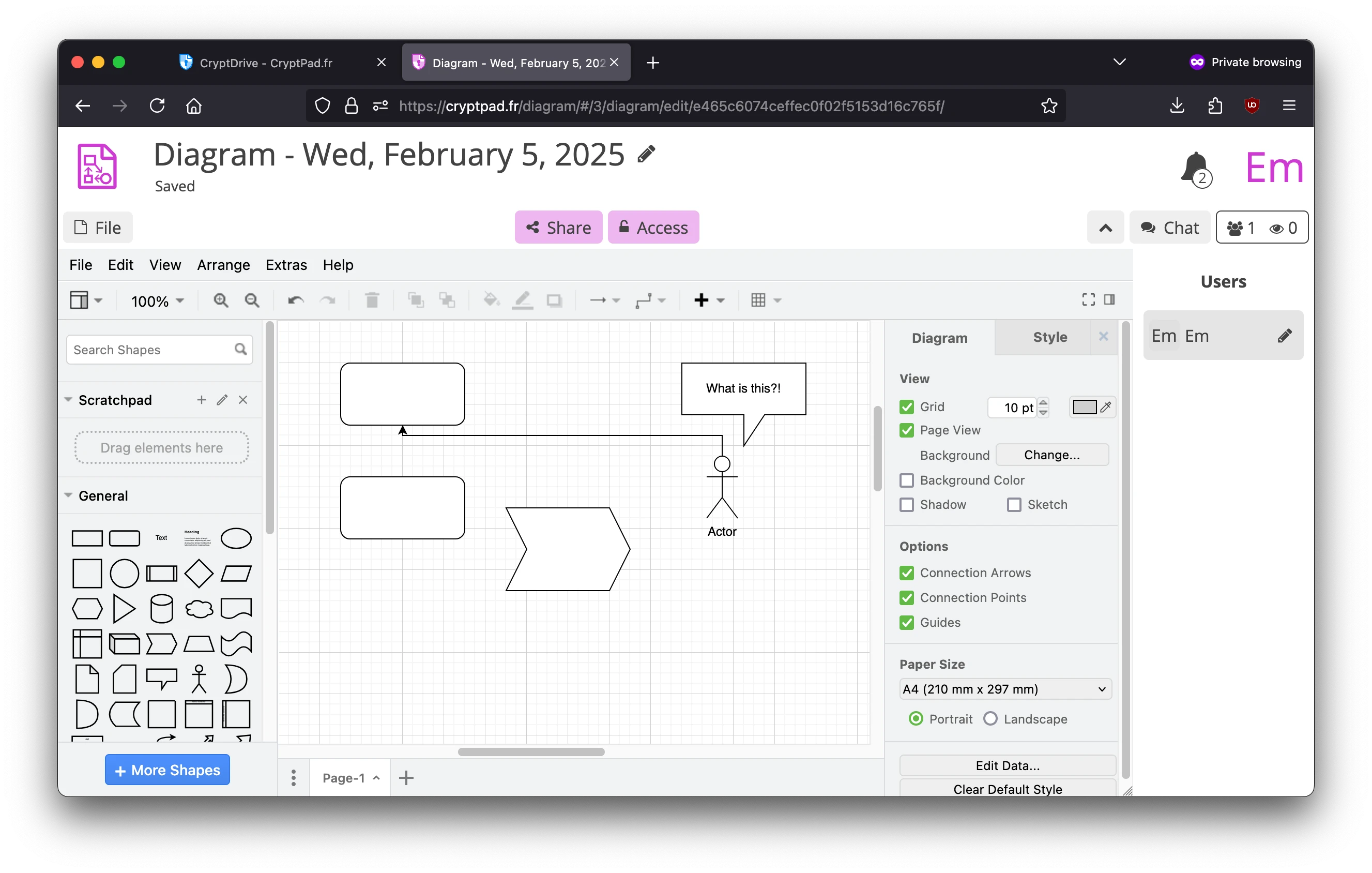 Screenshot from a CryptPad diagram document.