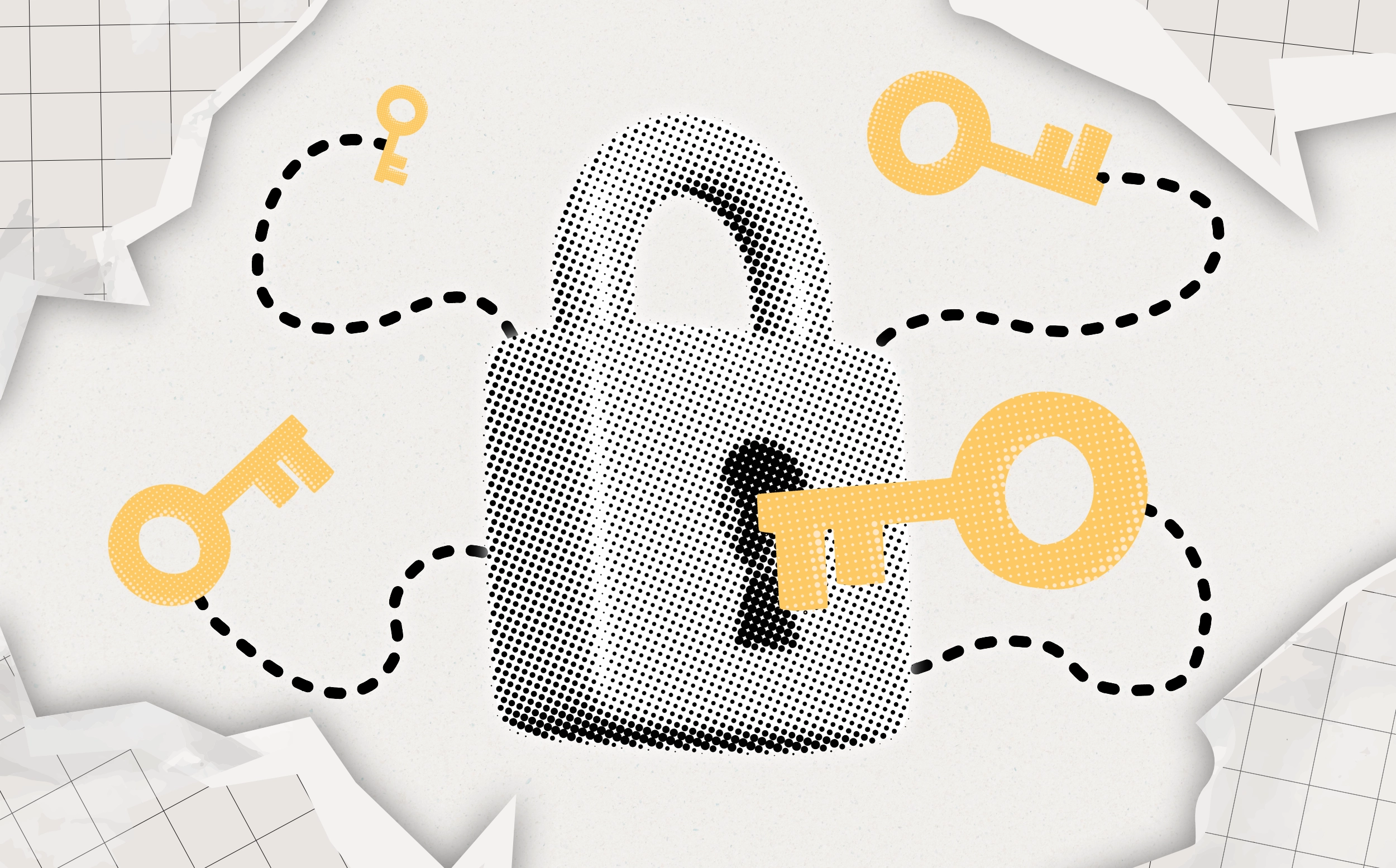 An image of a lock and multiple keys going toward it to unlock it