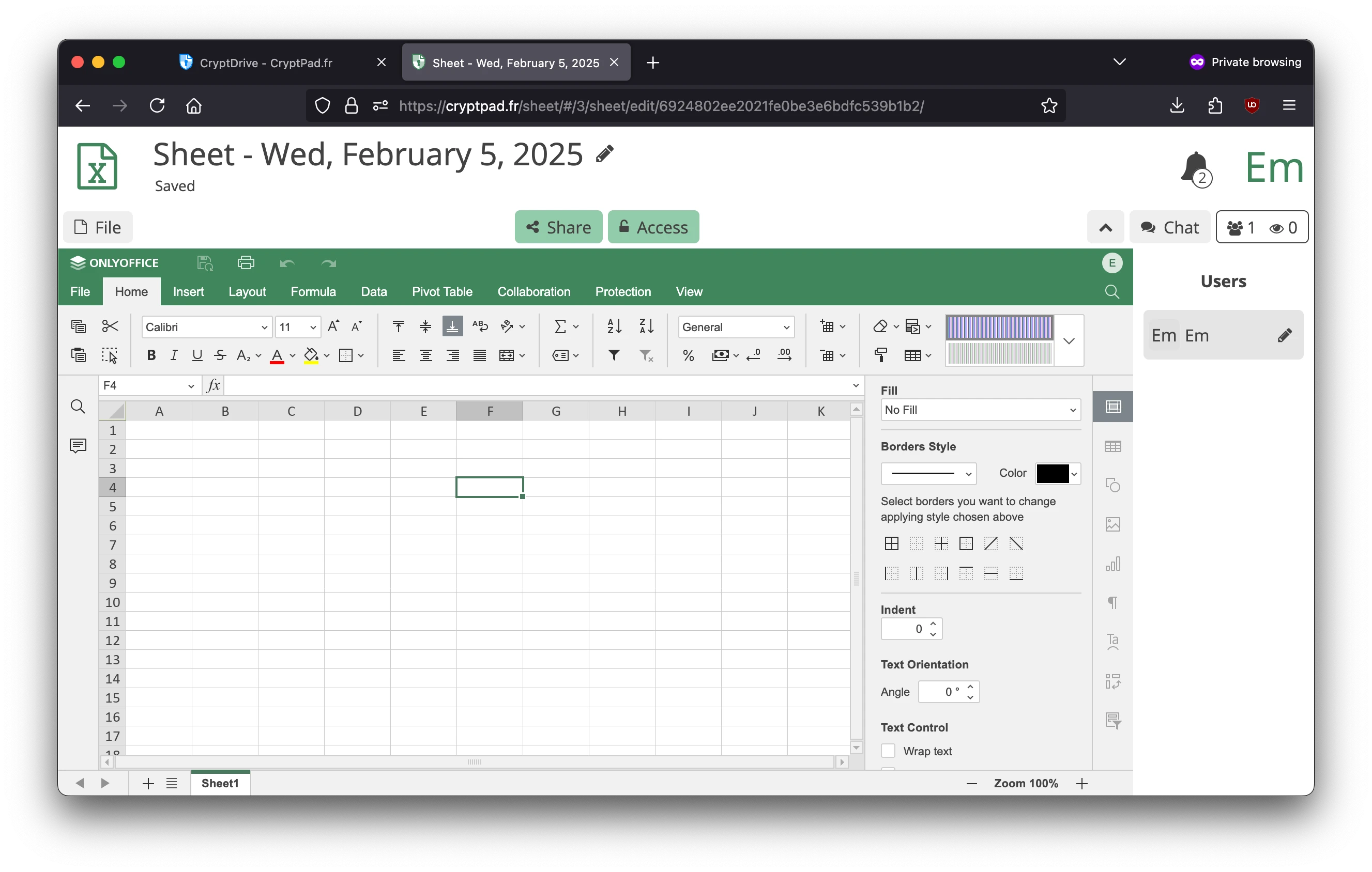 Screenshot from a CryptPad spreadsheet document.