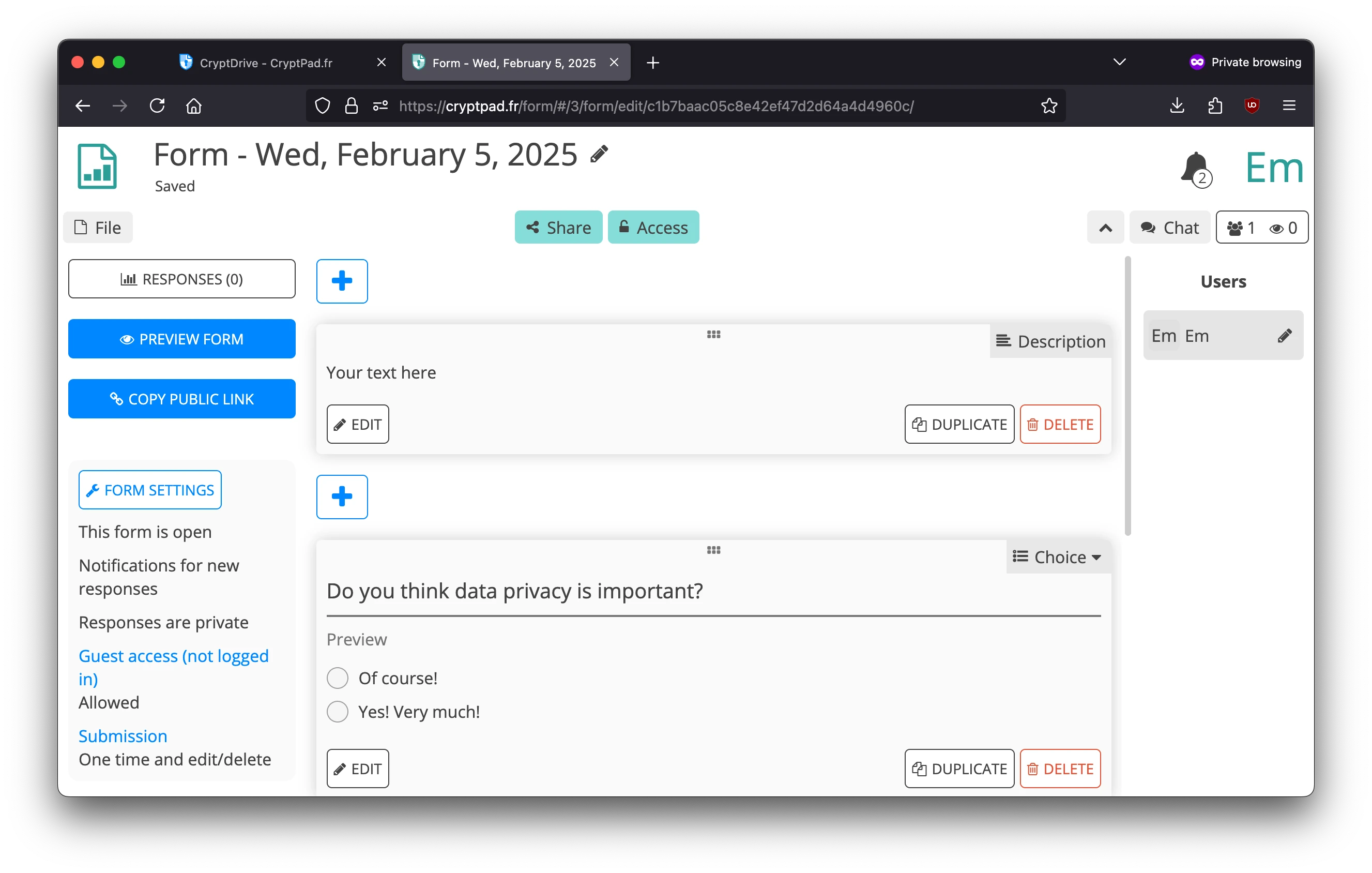 /privacyguides/privacyguides.org/raw/commit/97a00353b70b55f97b173f5d7752d1add0f8dc9b/blog/assets/images/cryptpad-review/cryptpad-form.webp