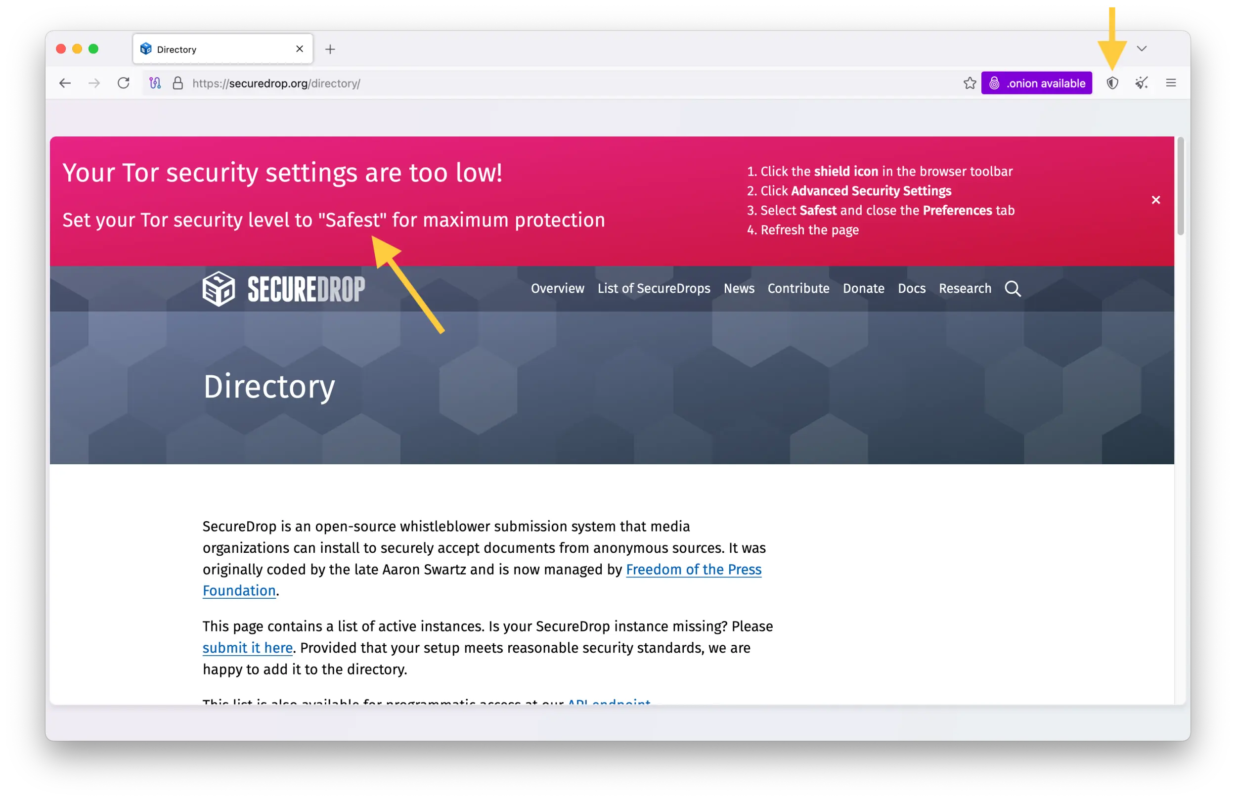 /privacyguides/privacyguides.org/raw/commit/9ee0a1a822d5ae50448e5488bbedc55c65cfdf2b/blog/assets/images/in-praise-of-tor/tor-safestsetting.webp