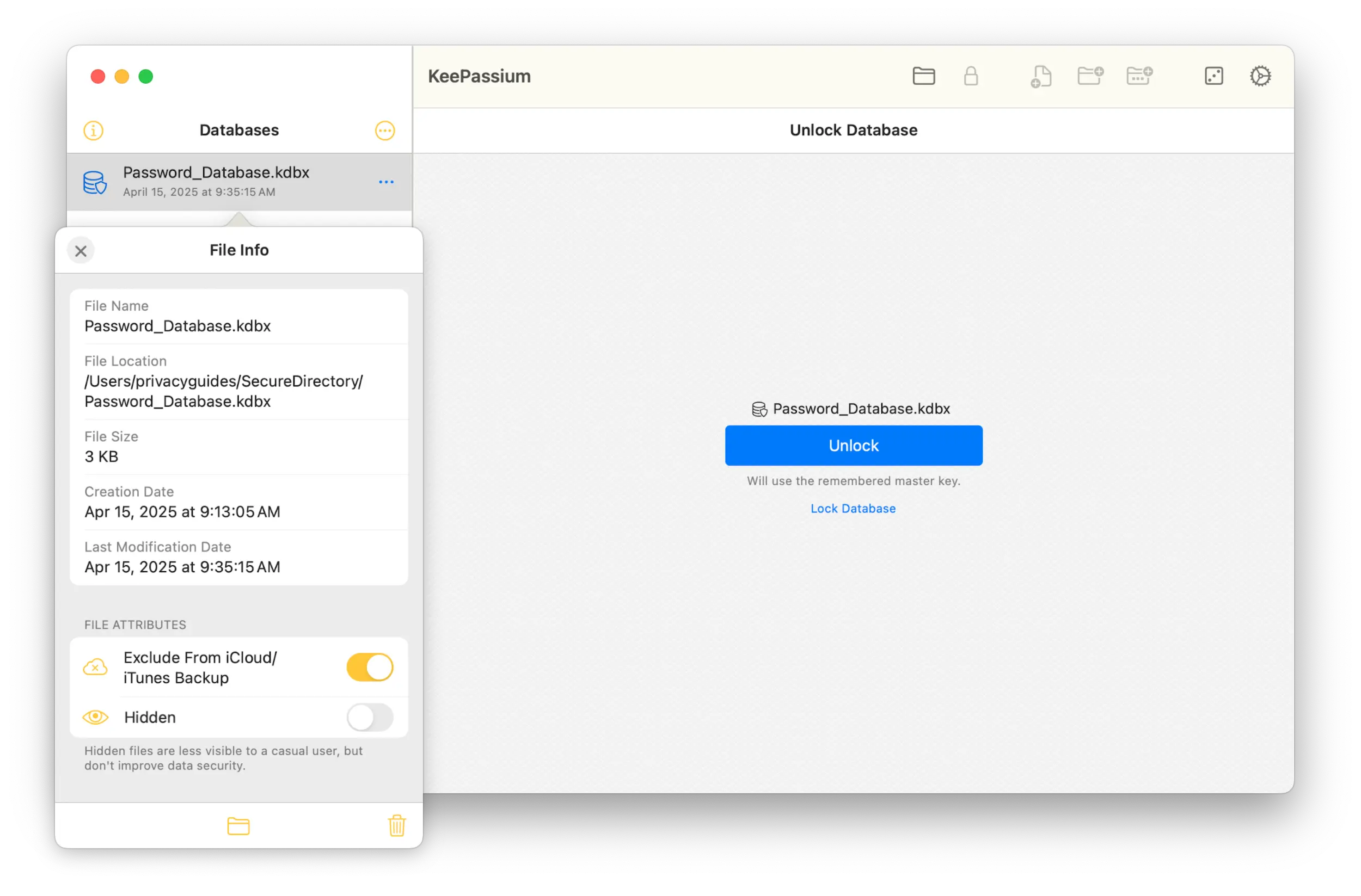 /privacyguides/privacyguides.org/raw/commit/a0f00e684f1b6c066b66a97fc548b27935285af0/blog/assets/images/keepassium-review/keepassium-fileinfomac.webp